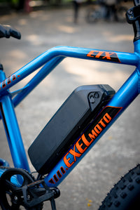 Rider action shot with Exelmoto bike