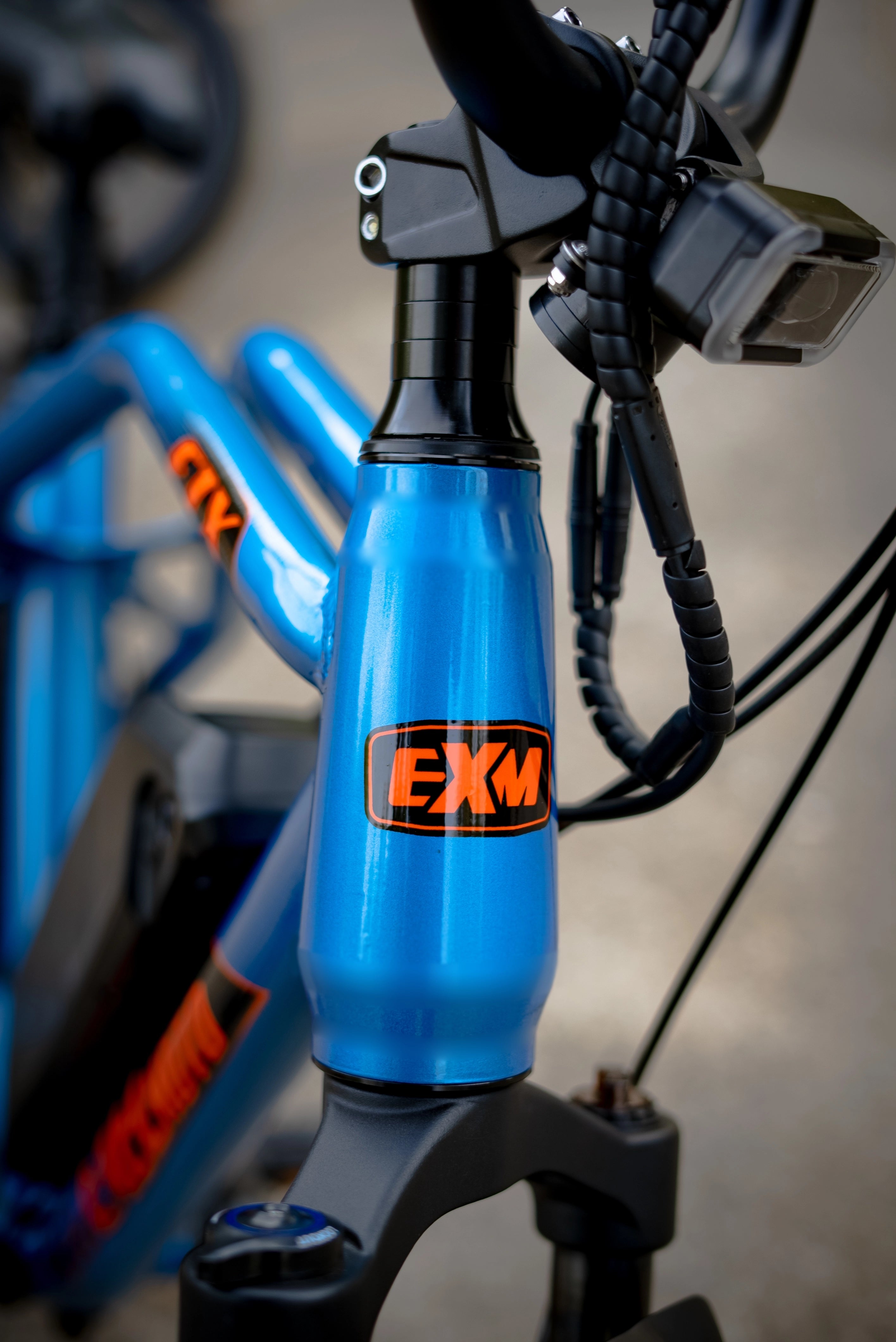 ExelMoto E1X scooter style bike front-side view