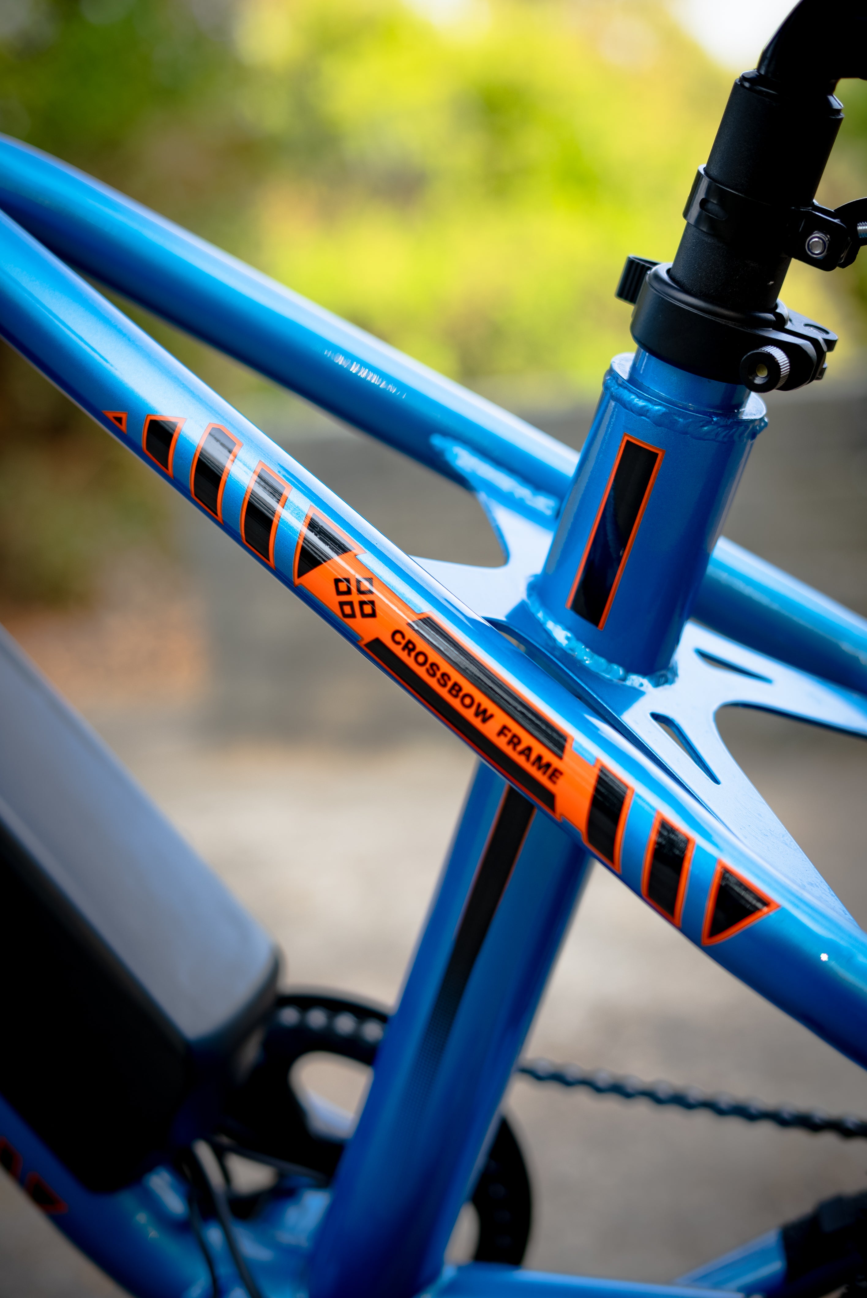 Rear-side view of ExelMoto E1X bike