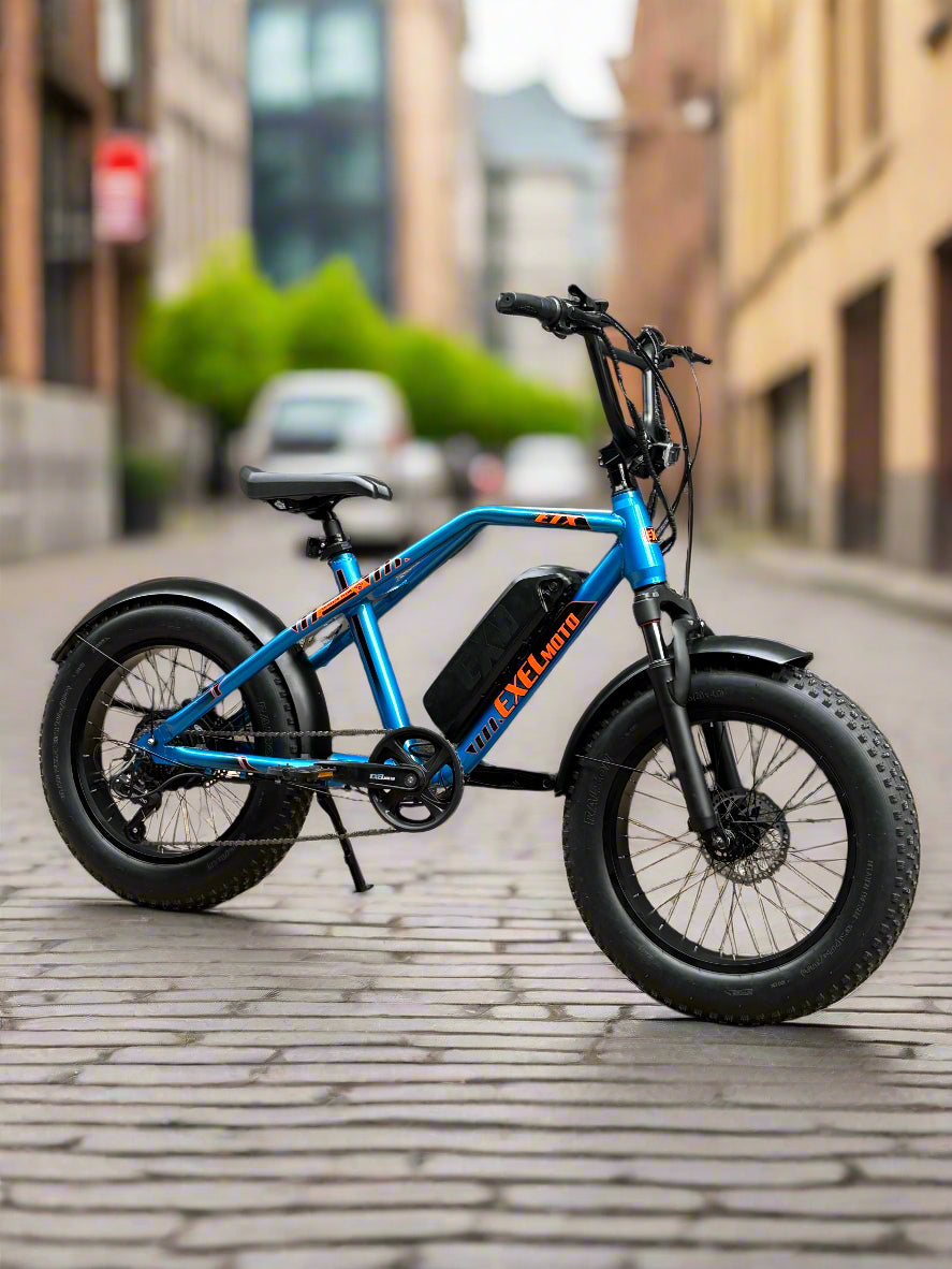E1X electric bike displayed outdoors