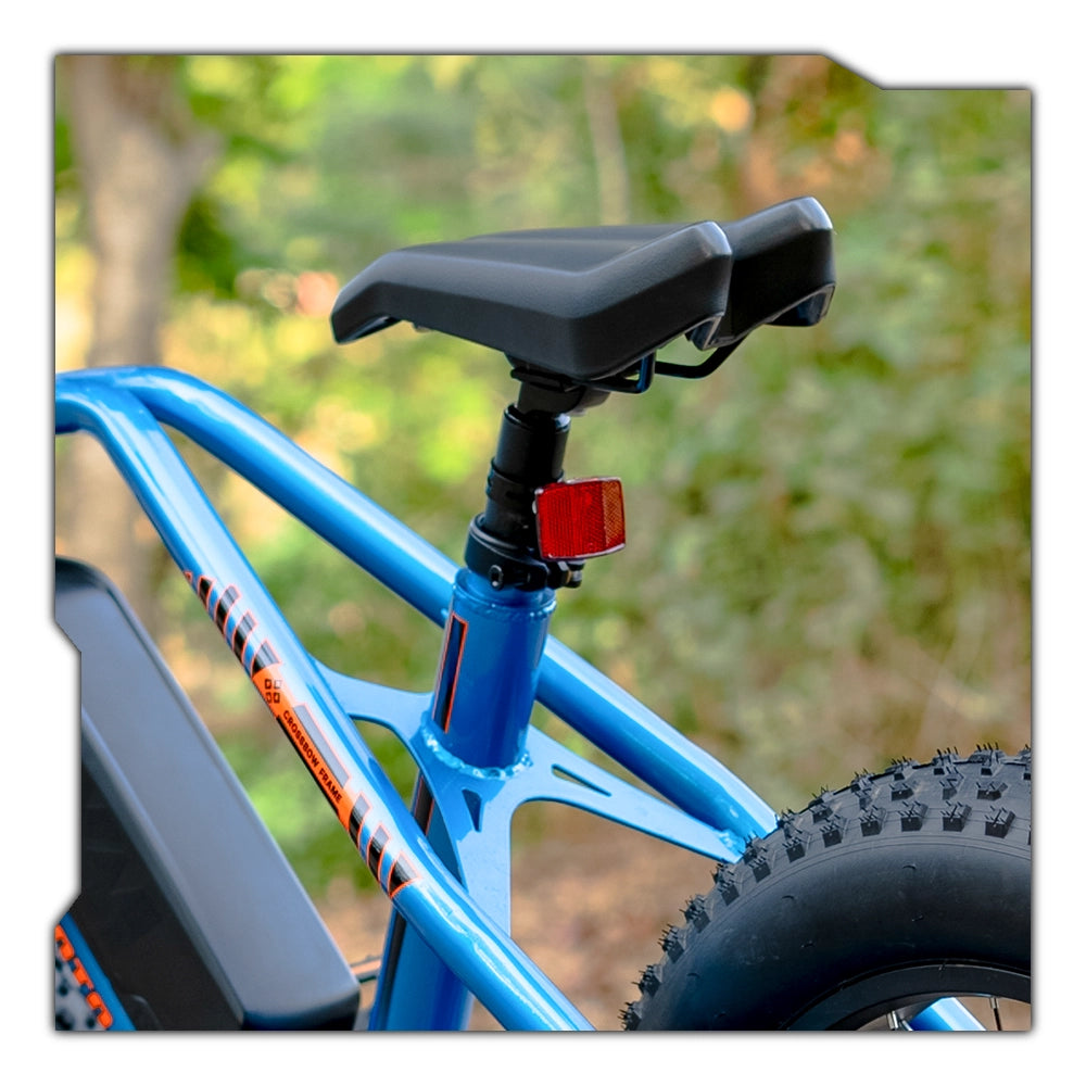 Comfortable padded seat for Exelmoto bikes