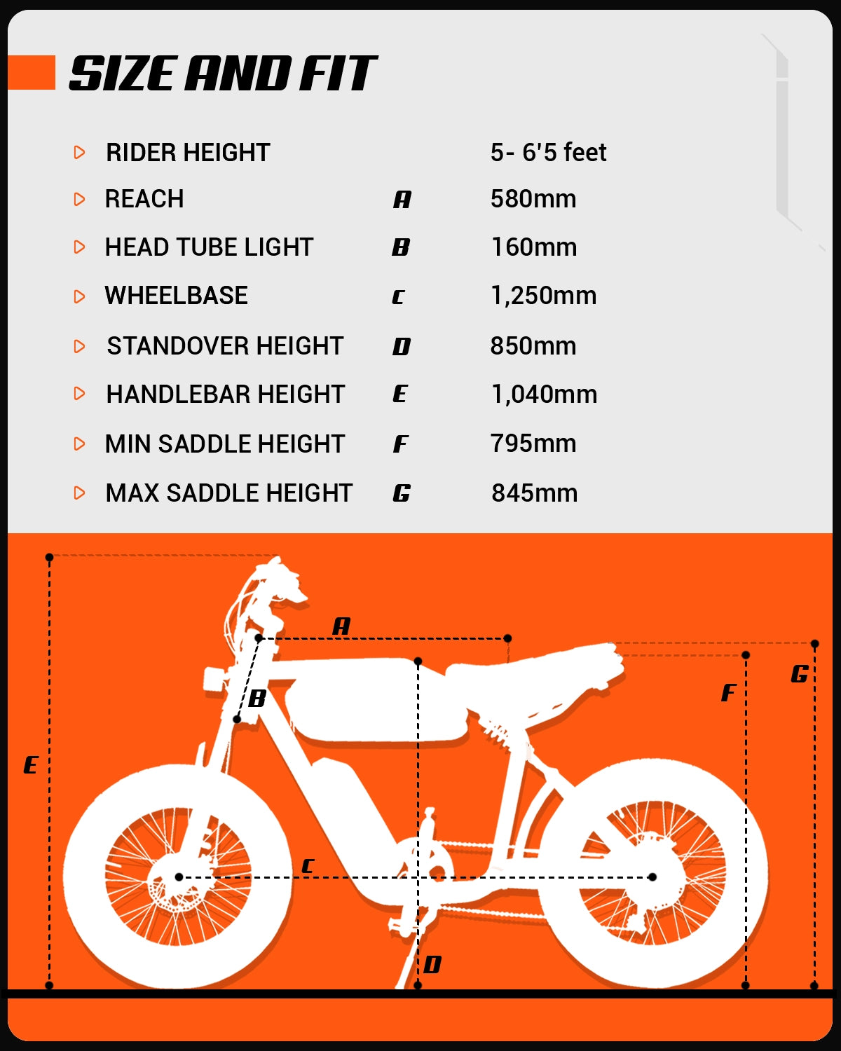 Visual guide explaining size and fit options for the ExelMoto E2 model